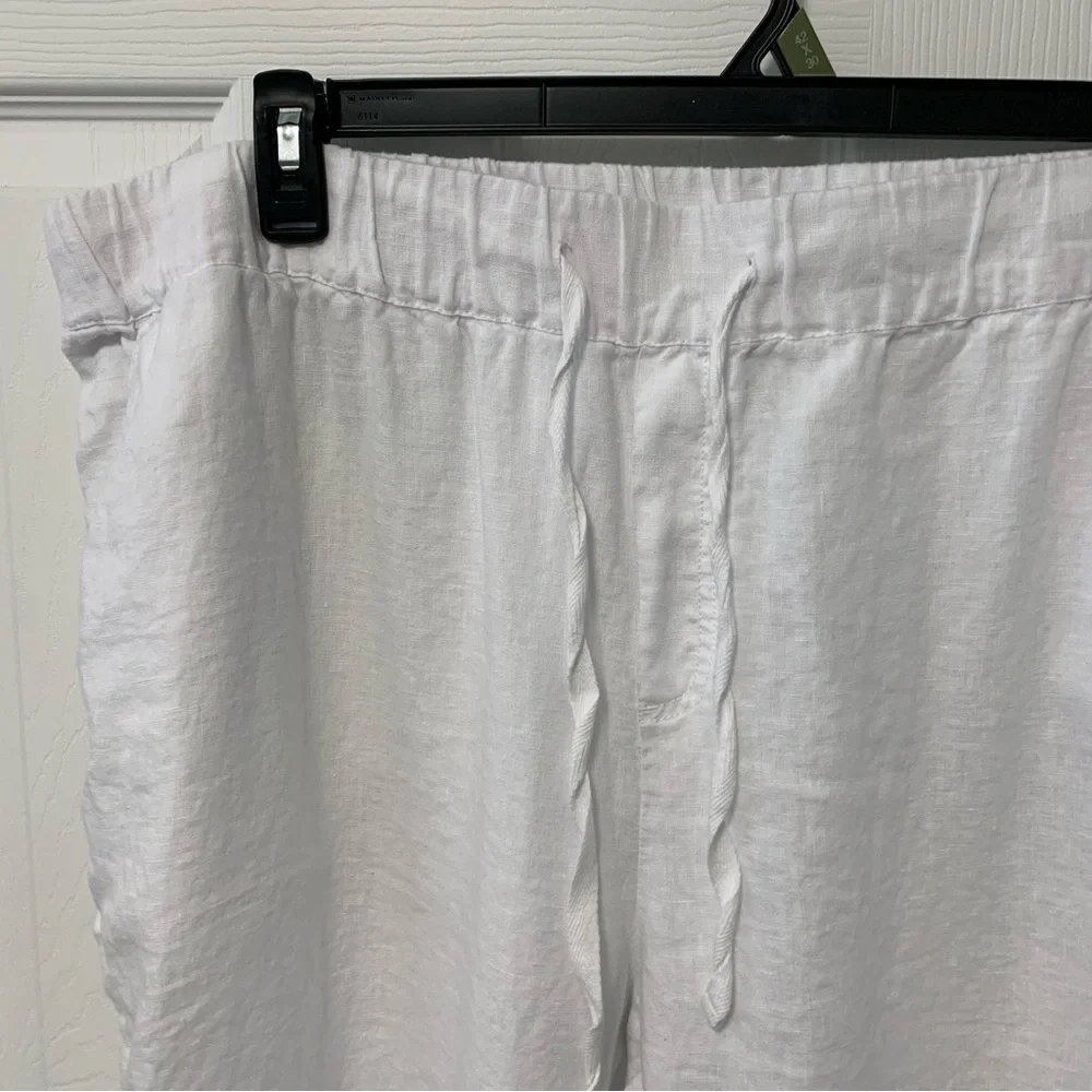 Caslon White Tulip Ankle Cropped Pants Relaxed Fit White 2XL - Picture 3 of 9